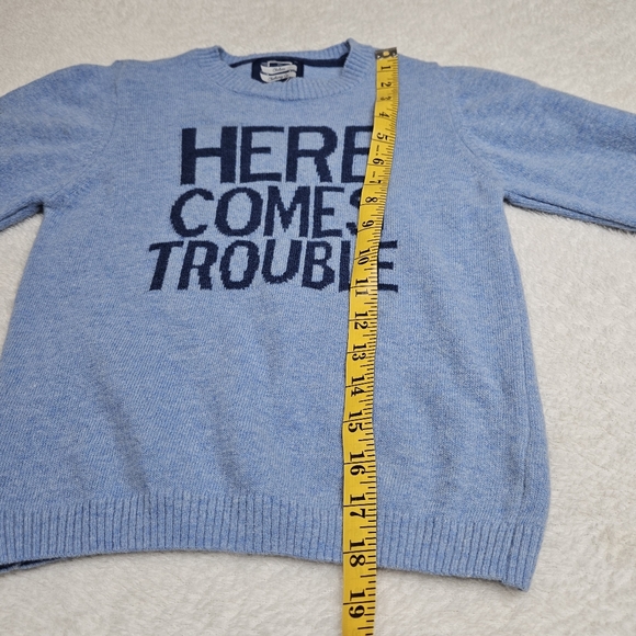 Trotters London Here Comes Trouble Wool Jumper Sweater, Blue Size 8-9 - Picture 8 of 10